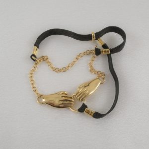 BH152 Men's Gold Scrotum Testicle Caressing Hands Chain