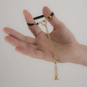 BH154 Men's Gold Penis Chain with Crystal Gem and Tassel
