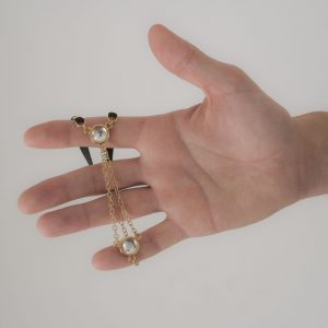 BH156 Men's Gold Penis Chain with Crystal Gems