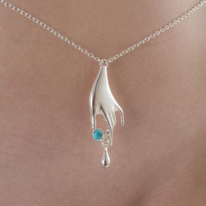 CHT139 Silver Caressing Hands Pendant Waist Chain