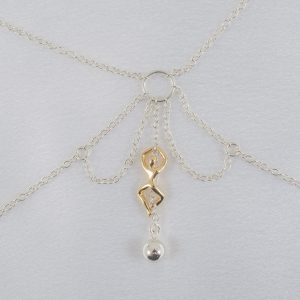 SG52 Women's Impatient Desire Breast Chain with Pendant in Silver