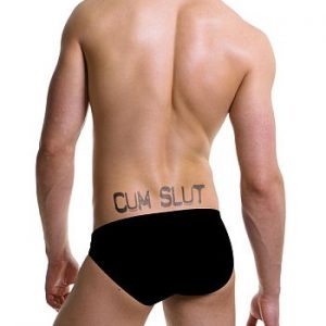 KIT-004M CUM SLUT temporary tattoo by KINK INK TATTOOS