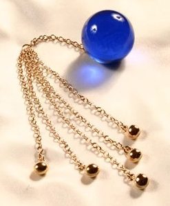 BAV34.1 Insertable 34mm Crystal anal orb with 5 gold pendants