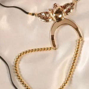 ST44 Women's labia surrounding elastic waistband in Gold with rose