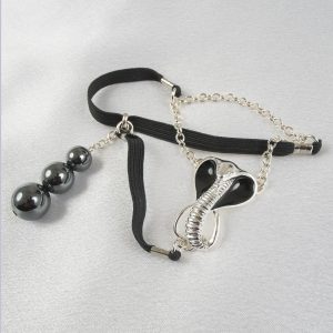 BH159 Silver and Hematite Cobra Penis Chain