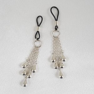 AS115 Shower of Silver Pearl Drops Nipple Jewelry