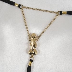 BH166 Gold Penis Excitement Chain Band