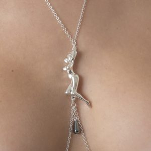 COS97 Womens Silver Lady Love Breast Chain