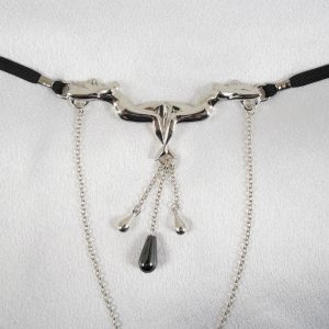 ST191 Womens Silver Naked Women Duo G-String