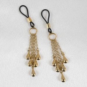 AS114 Shower of Gold Pearl Drops Nipple Jewelry