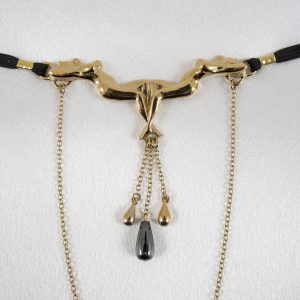 ST190 Womens Gold Naked Women Duo G-String