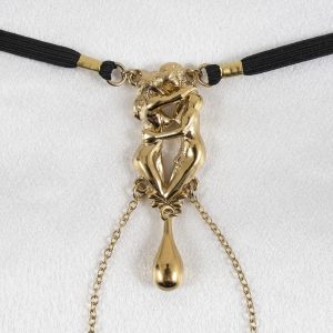 ST192 Womens Gold Lovers Embrace G-String