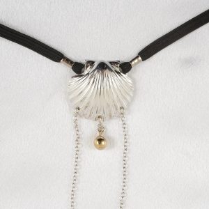 ST201 Womens Silver Rare Pearl G-String