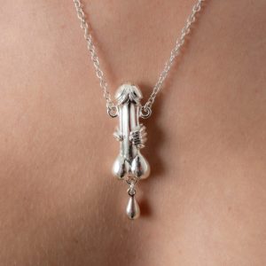 PEN35 Silver Penis Pendant Necklace Jewelry