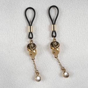 AS124 Gold Rose Nipple Jewelry