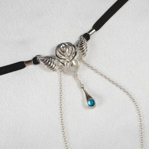 ST213 Womens Silver Rose of Love G-String