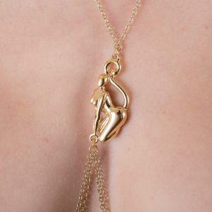 COS114 Womens Gold Catwoman Breast Chain