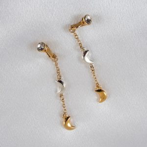 PS72 Non-Piercing Silver and Gold Moons Labia Clips