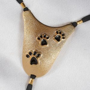 ST220 Womans Gold Cat Paw G-String