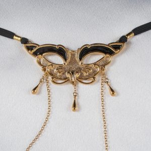 ST224 Womens Gold Cat Mask G-String