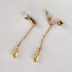 PS65 Non-Piercing Gold Pendant Drops Crystal Labia Clips