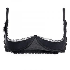 1394 Lacey Black 1/4 Cup Bra