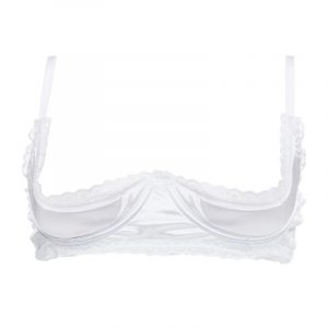 1396 Lacey White 1/4 Cup Bra