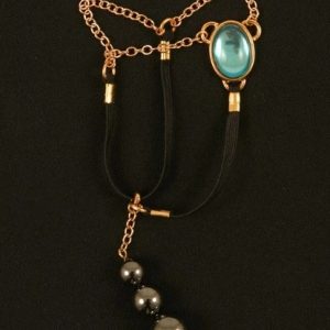 BH124 Men's Egyptian Jewel chain in gold with hematite pendant