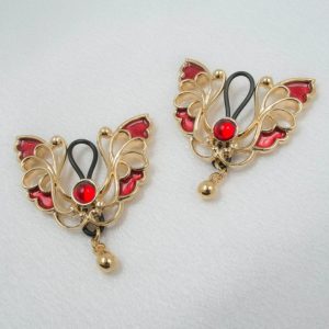 AS104 Gold Butterfly Non-Piercing Nipple Ring Jewelry