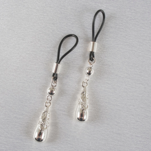 AS99 Women's Non-Piercing Ornate Teardrop Nipple Rings in Silver